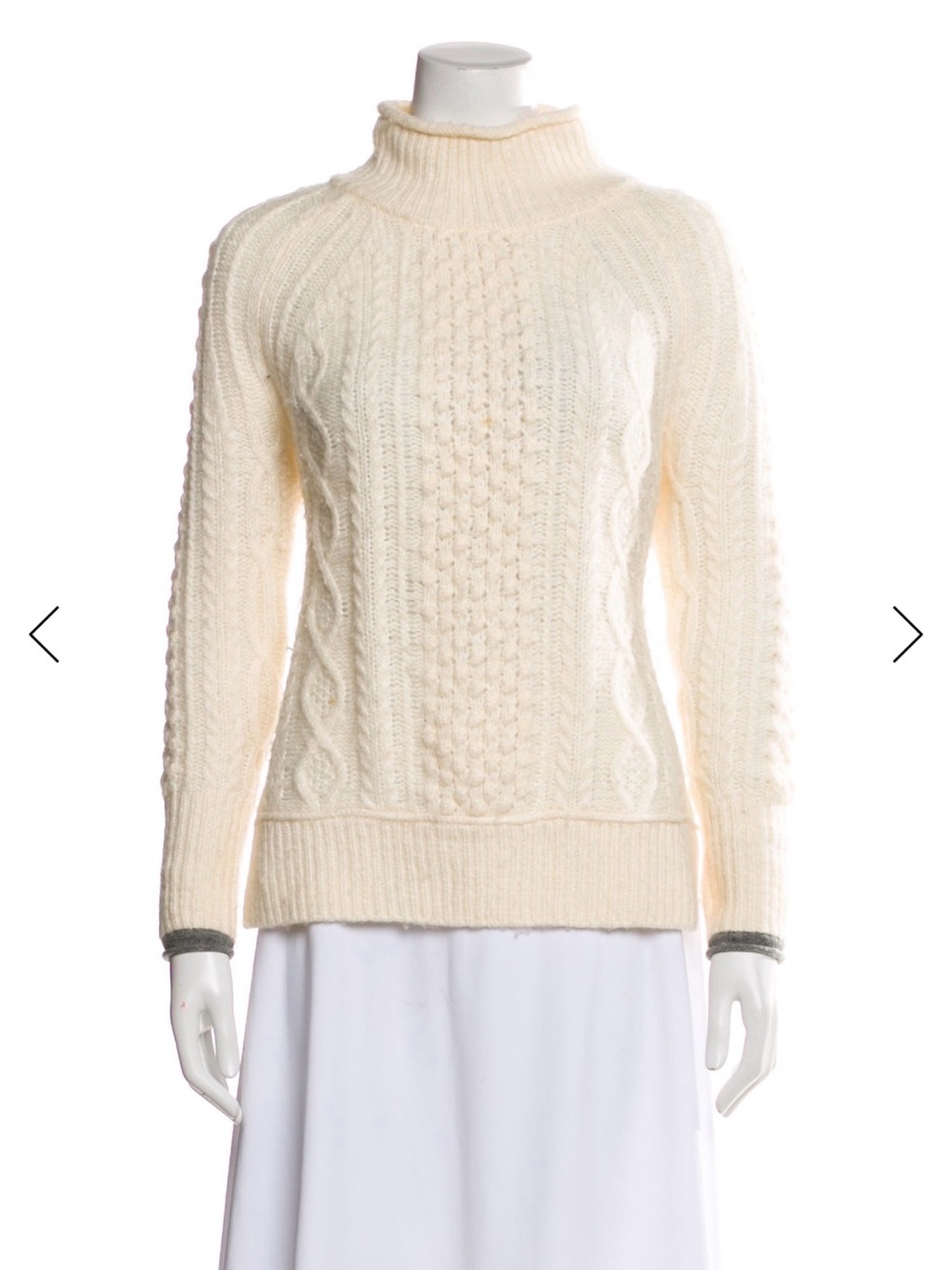 Alex Mill Cream Cable Turtleneck Sweater